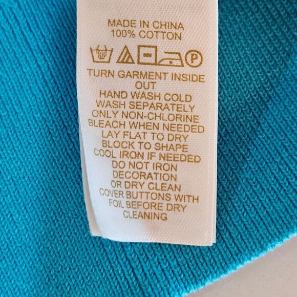 Kate Spade Katie Cardigan Sz Medium White Beading on Turquoise Preppy ASOTV Glee - Picture 8 of 11